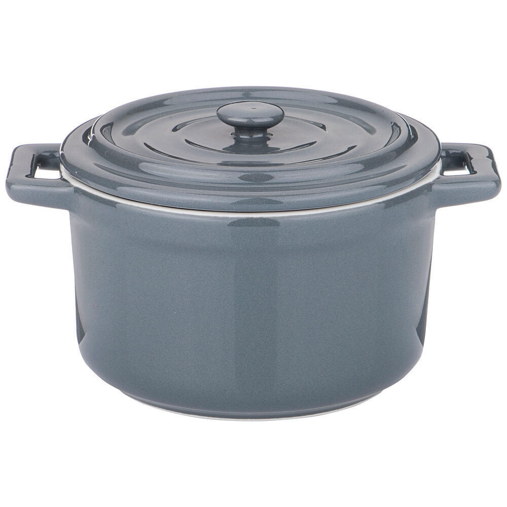 Рос 189-305 КОКОТНИЦА С КРЫШКОЙ AGNESS 15,4*11,9*8,1 СМ 460 МЛ СЕРАЯ