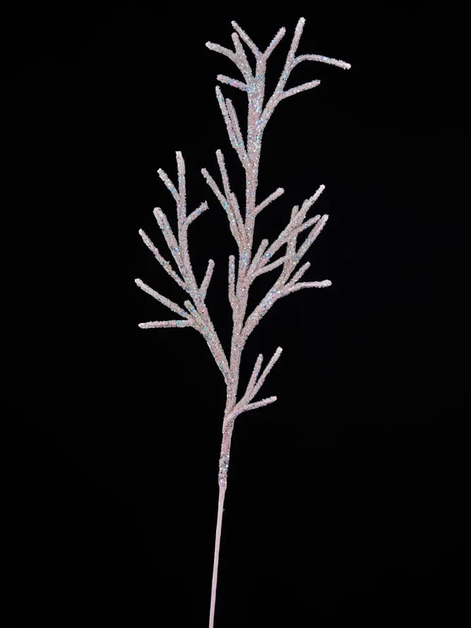 РТР 86751 ПРЕМИУМ ВЕТОЧКА КОРАЛЛА БЕЖЕВАЯ С ЦВЕТНЫМ ГЛИТТЕРОМ И СТЕКЛЯРУСОМ 76 СМ