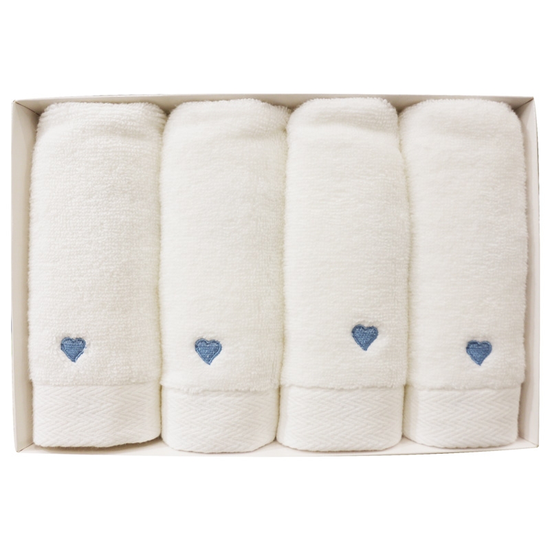 MD-397/г Набор полотенец из 4-х шт 30*50 LOVE цвет голубой к-т