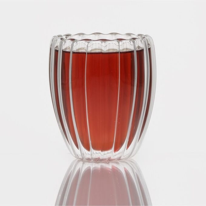 Ри-54/3 Стакан рифленный двустенный из упрочненного стекла SWWB450ML высота: 15см / диаметр: 9 см