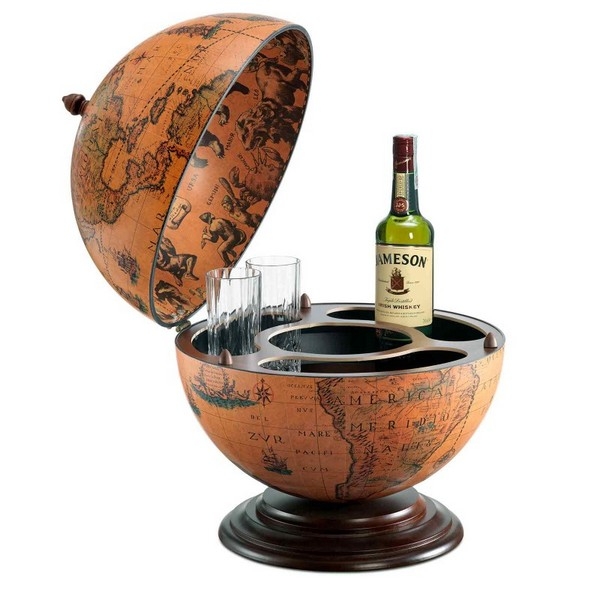Зи-2 Глобус бар ИТАЛИЯ настольный "Nettuno" коричневый 40*40*h 50 cм Z.16