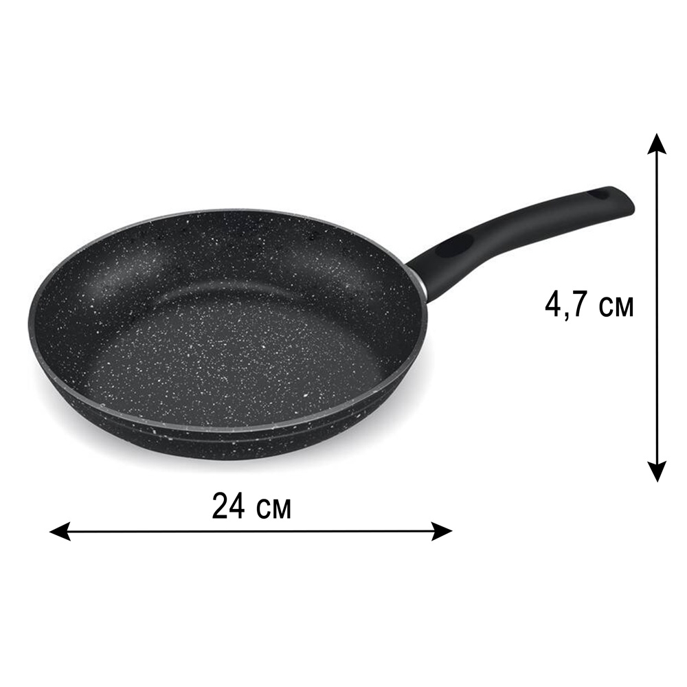 LT 1135 Сковорода из сплава аллюминия с мраморным покрытием ROCK  Lamart Ø 24 см, высота: 4,7 см