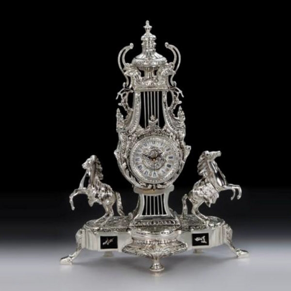 Гв-5603 Набор их 3-х предметов: Настольные часы "Императорские" 54*43 см + 2 Подсвечника 55*25 см 4191SA  бронза Virtus к-т