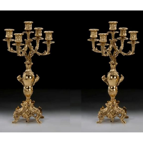 Гв-4019 Канделябры настольные в наборе 2шт размер 39*24 см бронза Virtus к-т