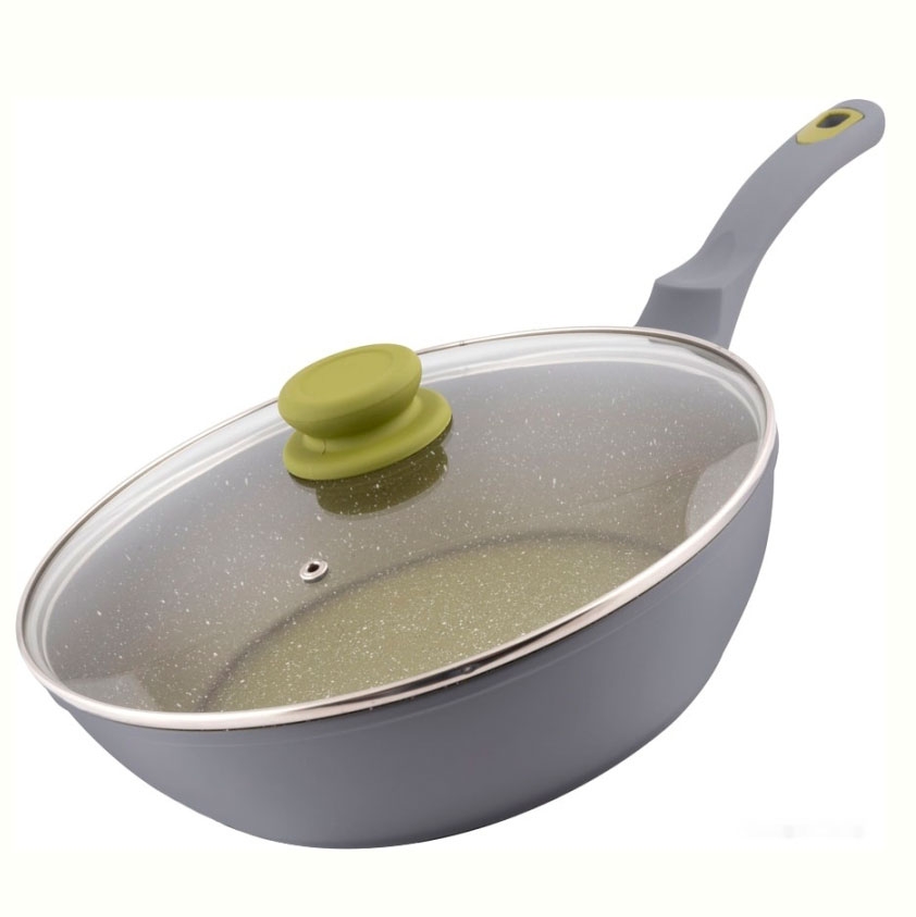 LT 1196 Сковорода из алюминия с антипригарным покрытием Olive с крышкой Ø 30 см, высота 7,5 см Lamart