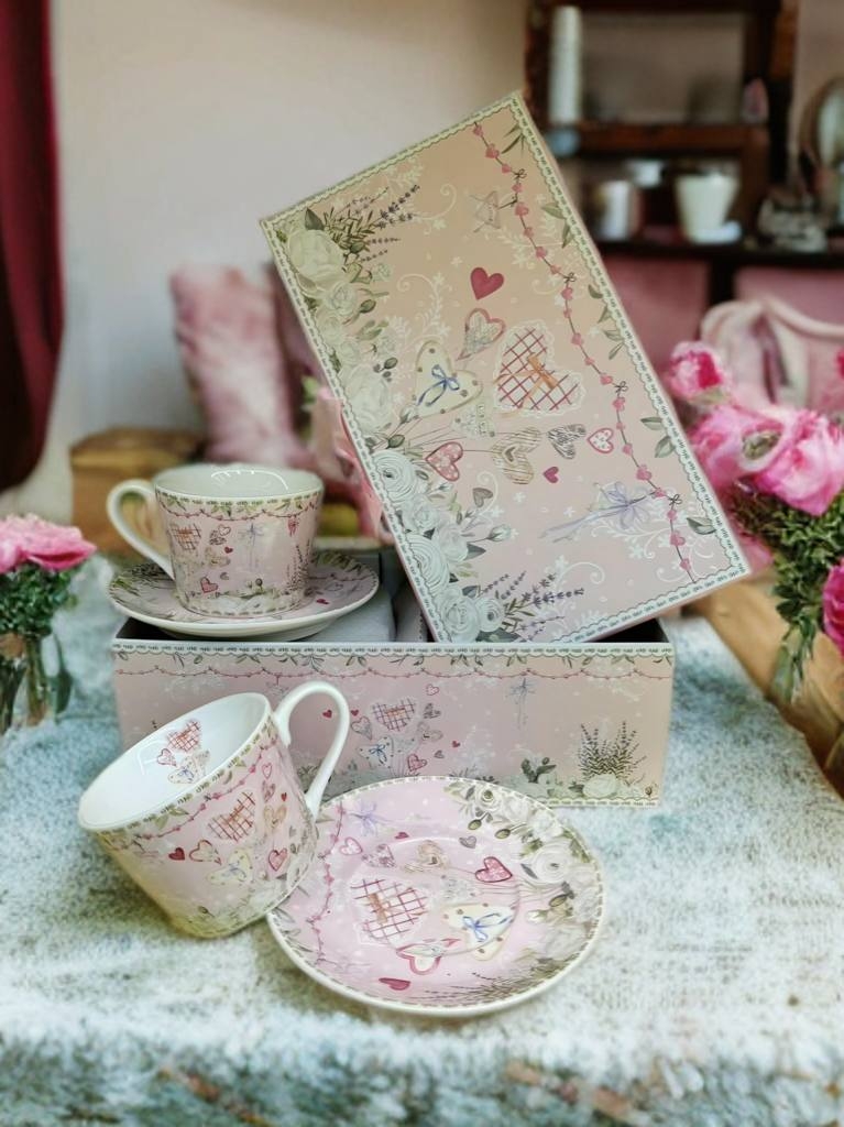 Ри-60/12 Чашки с блюдцем "Свадебные розы"LC037/222