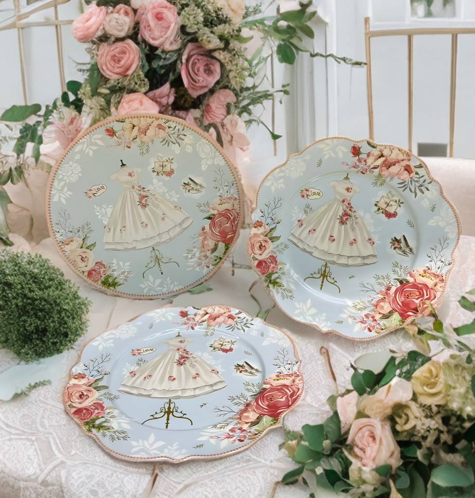 Ри-60/5 Набор тарелок из 2х шт 8 "Свадебные розы"LC040/222