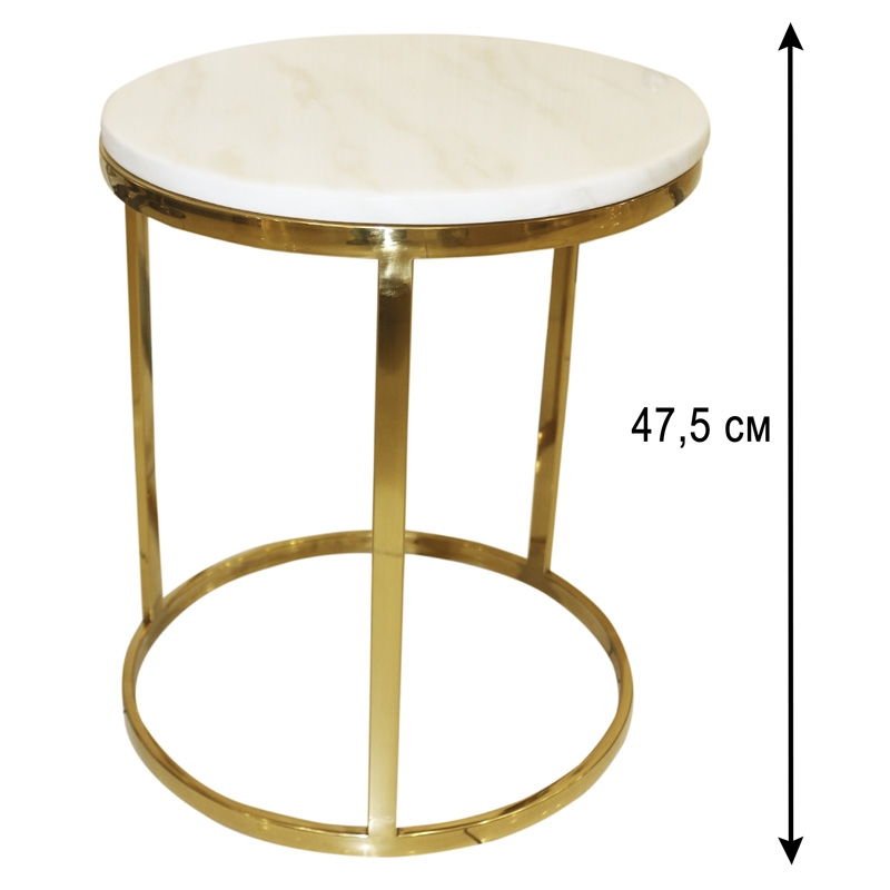 Ри-46/16/2 Столик  напольный мрамор ножки металл 50048 400*450см