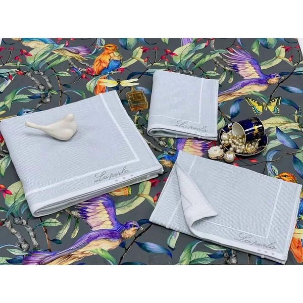 КПГ-346/беж Набор полотенец  LA PERLA 100%  хлопок 70*140-1/ 34*73-2 цвет бежевый к-т