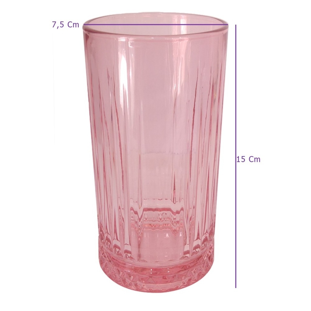 520015-Р Стакан ЭЛИЗИА ЭНЖОЙ РОЗОВЫЙ объем: 445мл по 12шт
