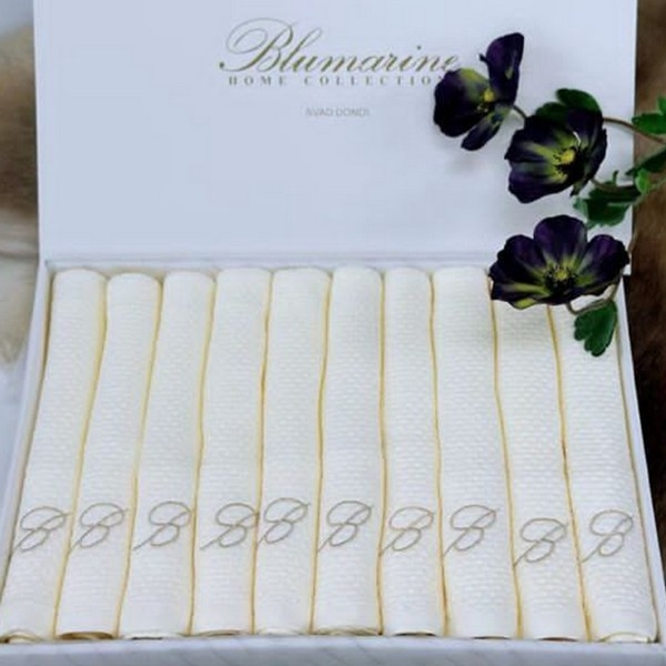 КПГ-255/бел Набор полотенец вафельных Blumarine 10шт 35*75 белый 100% хлопок