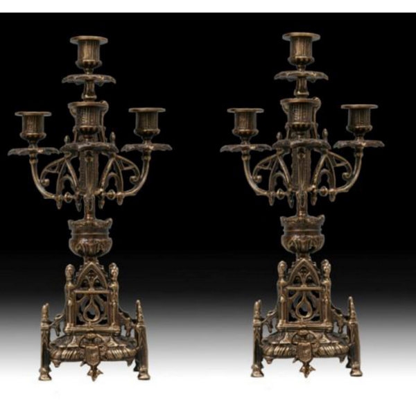 Гв-4185 Канделябры настольные "CASTELO" в наборе 2шт размер 41*21 см бронза Virtus к-т