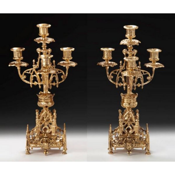 Гв-4183 Канделябры настольные CASTELO в наборе 2шт размер 41*21 см бронза Virtus к-т