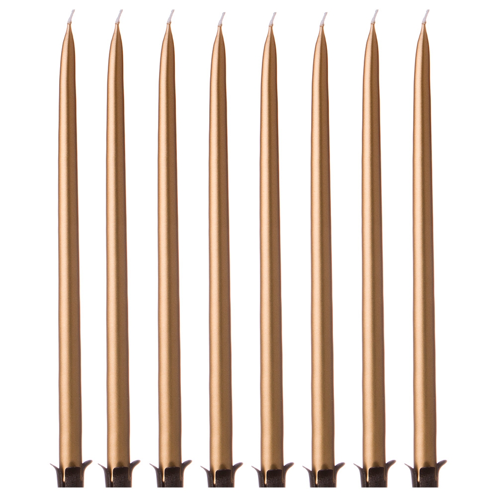 Рос 348-626 НАБОР СВЕЧЕЙ ИЗ 8 ШТ.23/1 СМ. МЕТАЛЛИК ЗОЛОТОЙ