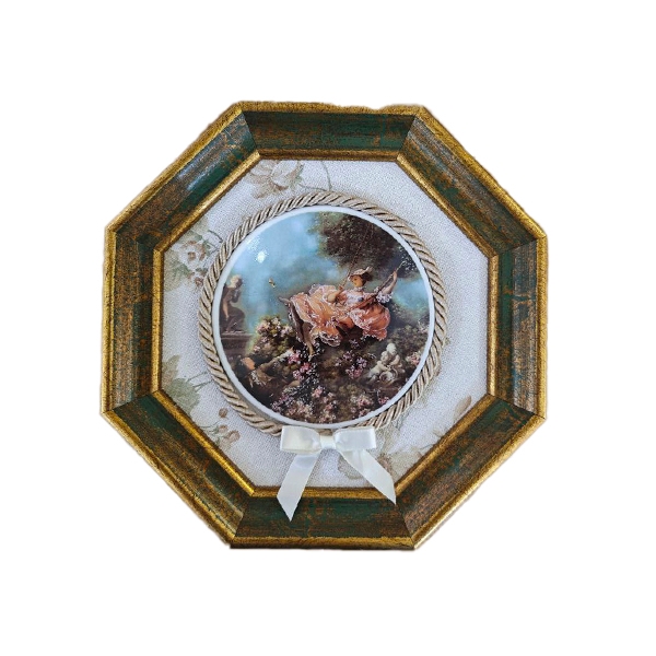 Ак-2025 Панно настенное с фарфоровой тарелкой 19*19см  ARTE CA.SA.
