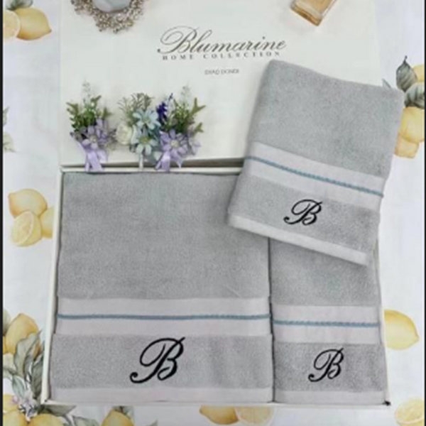КПГ-400/сер Набор полотенец  Blumarine 100% хлопок 70*140-1/ 34*76-2 цвет серый к-т