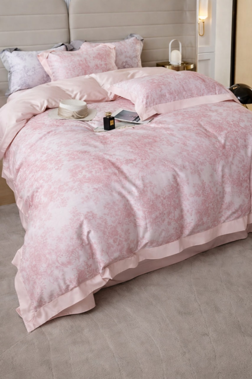 КПГ-361/роз Постельное белье DIOR Евро 200*230/ 250*250/ 50*70-2 розовый 100% Люкс Сатин (плотность 100)