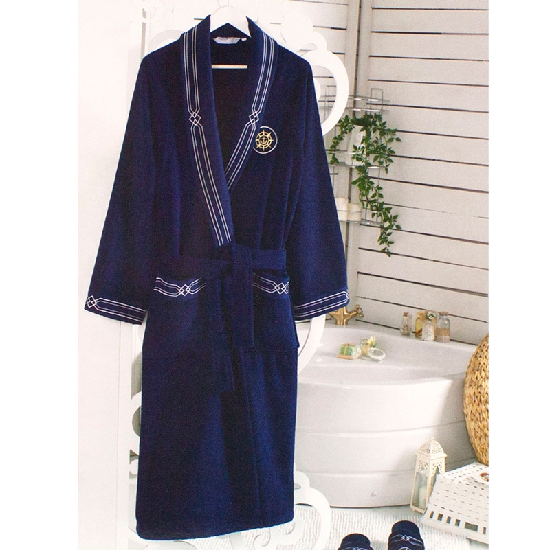 MD-22/с-L Халат мужской ELEGANCE MARİNE BORNOZ Maison D'or цвет синий размер L