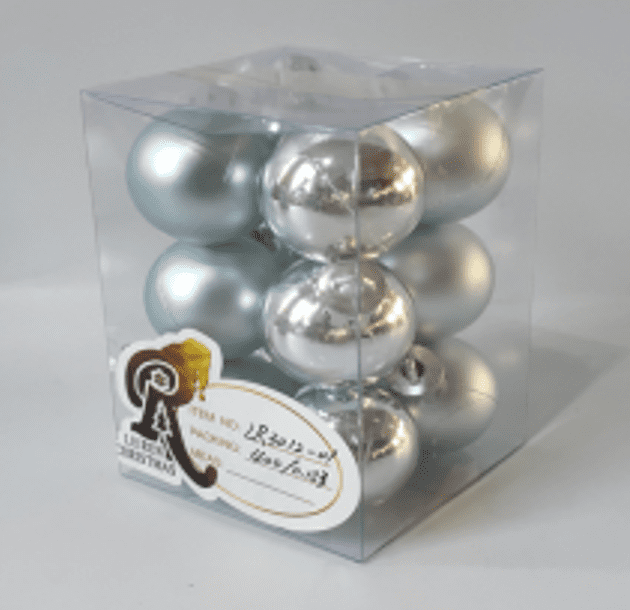 Ри-Нг-417/сер Новогодние Шары цвет серебро LR3012-01 12/PVC