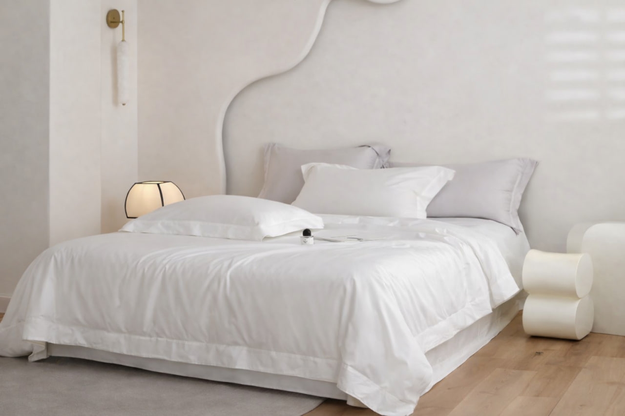 КПГ-481/бел Постельное белье Blumarine семейный 150*210-2шт/ 250*250см-1шт / 50*70-2шт 100%  тенселт(пл60)