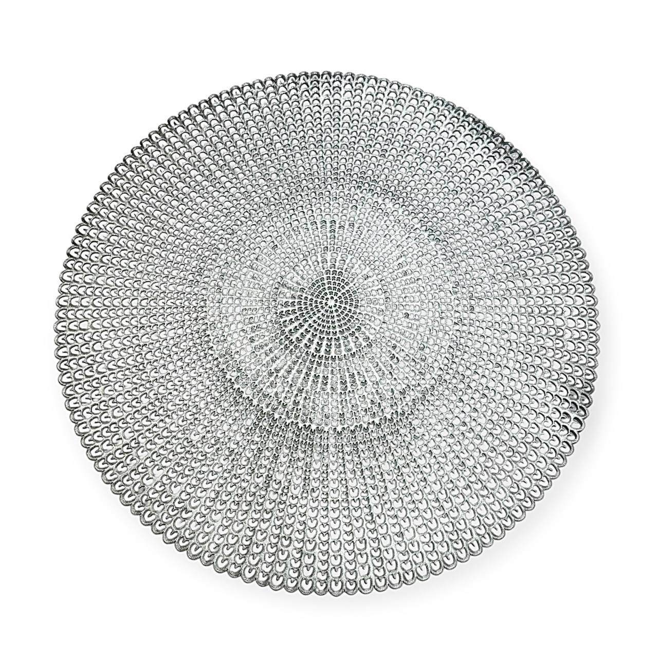 Бр-44/8 Салфетки (подстилки) подтарельники декоративные 6610-8 Серебро / д: 40 см