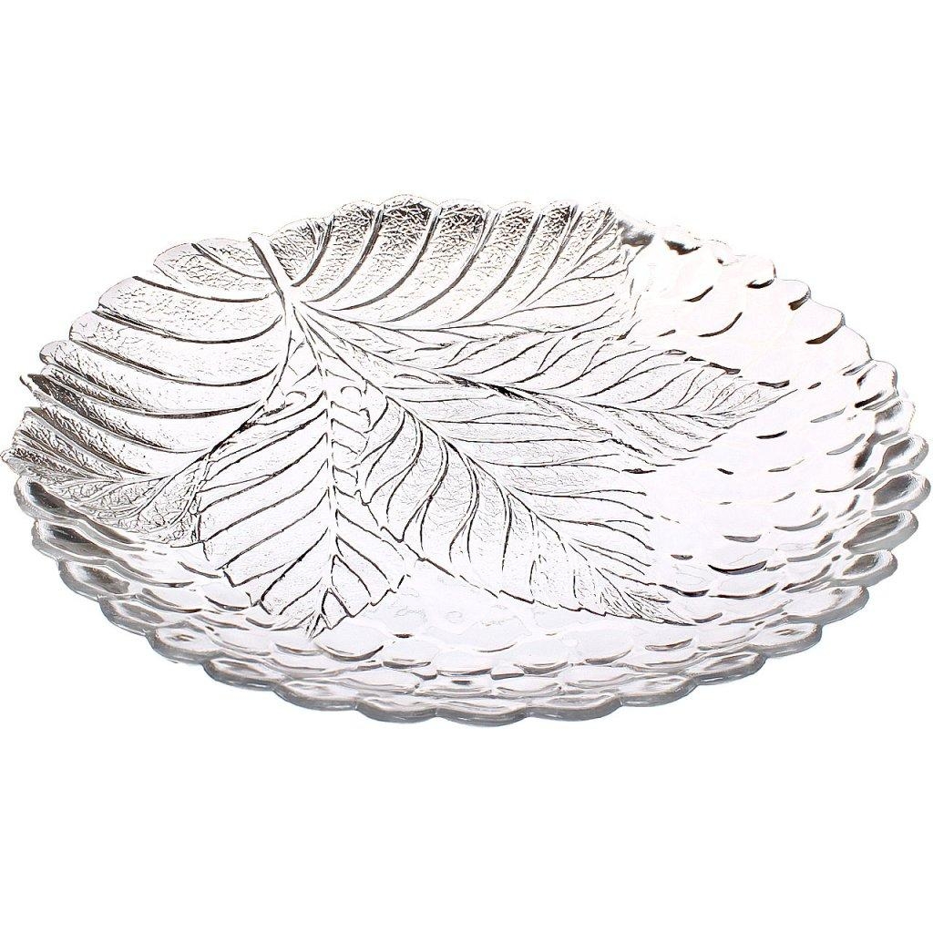 10288-Р Тарелка закал. СУЛТАНА разм: 240мм по 6шт Pasabahce (набор тарелки тарелок круглые стеклянные в форме листка)