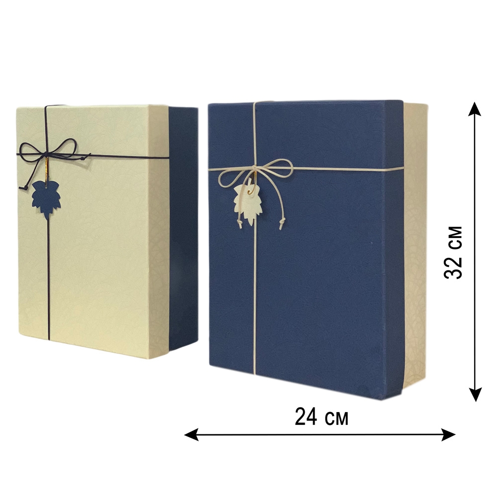 Ур-102/1 Коробка бежевая, синяя (прямоуг.) 0379-8  24*32*11,5