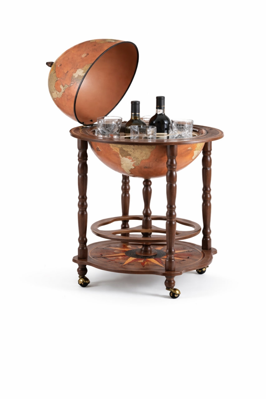 Зи-41 Глобус бар ИТАЛИЯ настольный "PETRA" Z.40-COGNAC