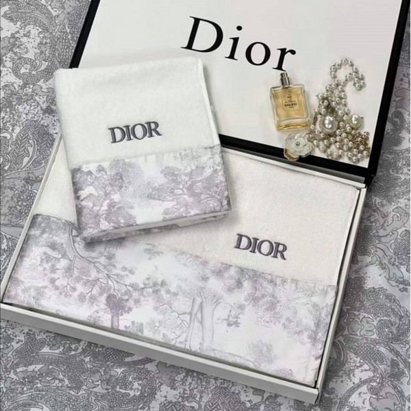 КПГ-368/сер Набор полотенец  DIOR 100% Египетский хлопок 76*142-1/ 45*71-1 цвет серый к-т
