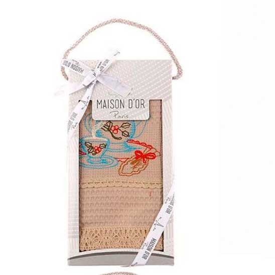 MD-030/крем Вафельное полотенце ANATOLIYA цвет розовый Размер 50*70  шт