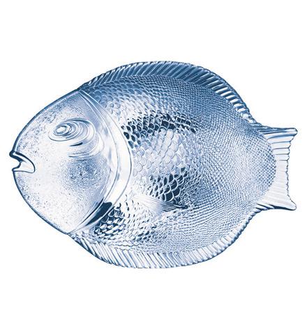 10258-Р Тарелка закал. МАРИН разм: 250х360 Pasabahce (тарелки стеклянные в форме рыбки)