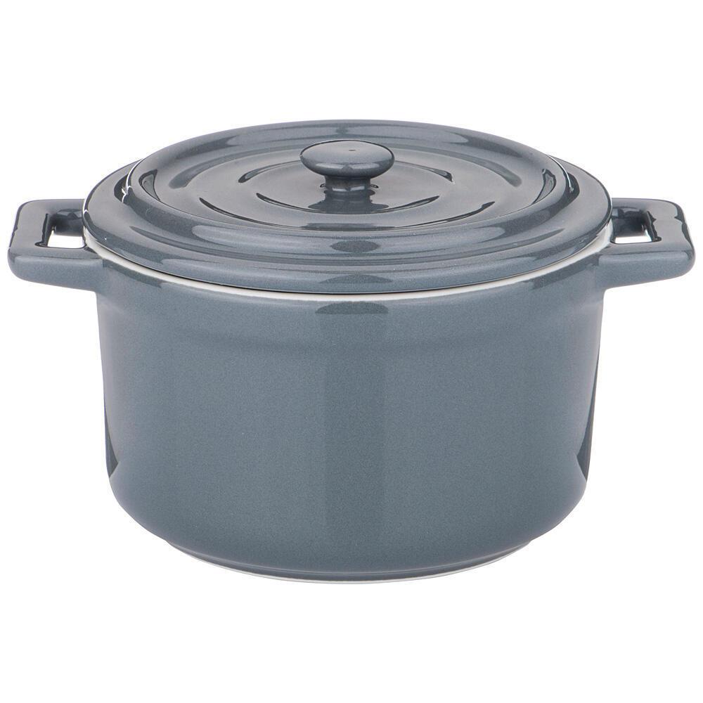 Рос 189-305 КОКОТНИЦА С КРЫШКОЙ AGNESS 15,4*11,9*8,1 СМ 460 МЛ СЕРАЯ