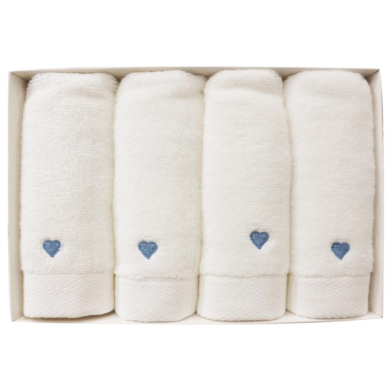 MD-397/г Набор полотенец из 4-х шт 30*50 LOVE цвет голубой к-т