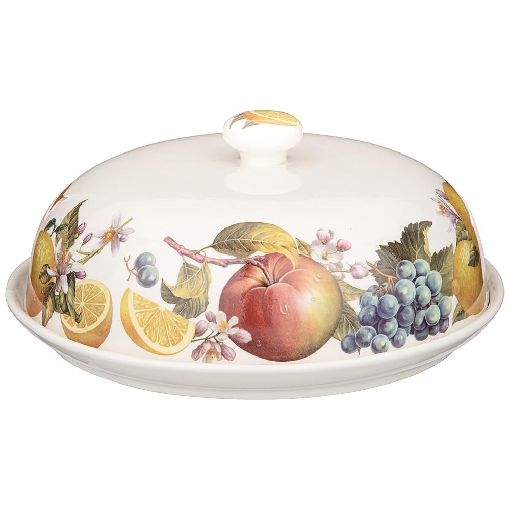 Рос 104-813 БЛЮДО КРУГЛОЕ С КРЫШКОЙ LEFARD "ФРУКТЫ" 23 СМ