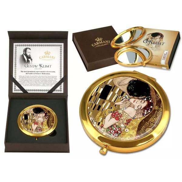 Хп-181-1002 Зеркало - Г. Климт, Поцелуй Коричневый фон Carmani