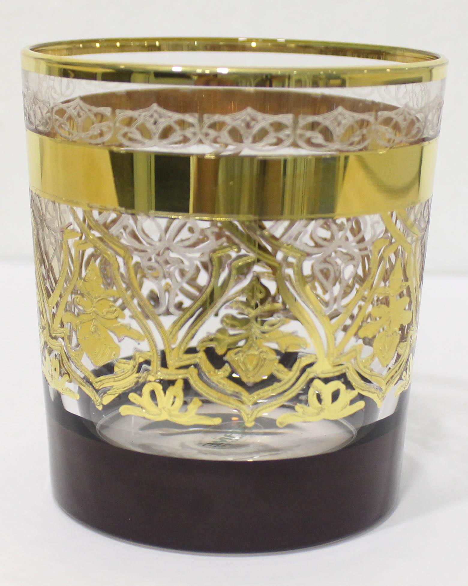 Ис-742/811 Набор из 6 стаканов (тумблеров) для воды черные с золотой оконтовкой SAME (тумблер тумблеры наборы хрустальные)