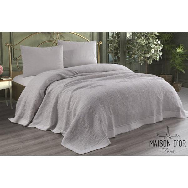 MD-435/сер Покрывало SİMONETTA-Симонетта цвет серый (ХЛОПОК 100%)  Размер 230*240 Maison D'or