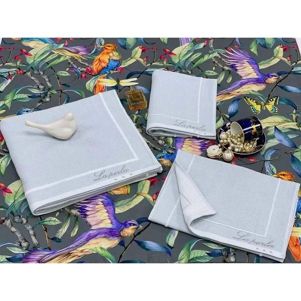 КПГ-346/беж Набор полотенец  LA PERLA 100%  хлопок 70*140-1/ 34*73-2 цвет бежевый к-т