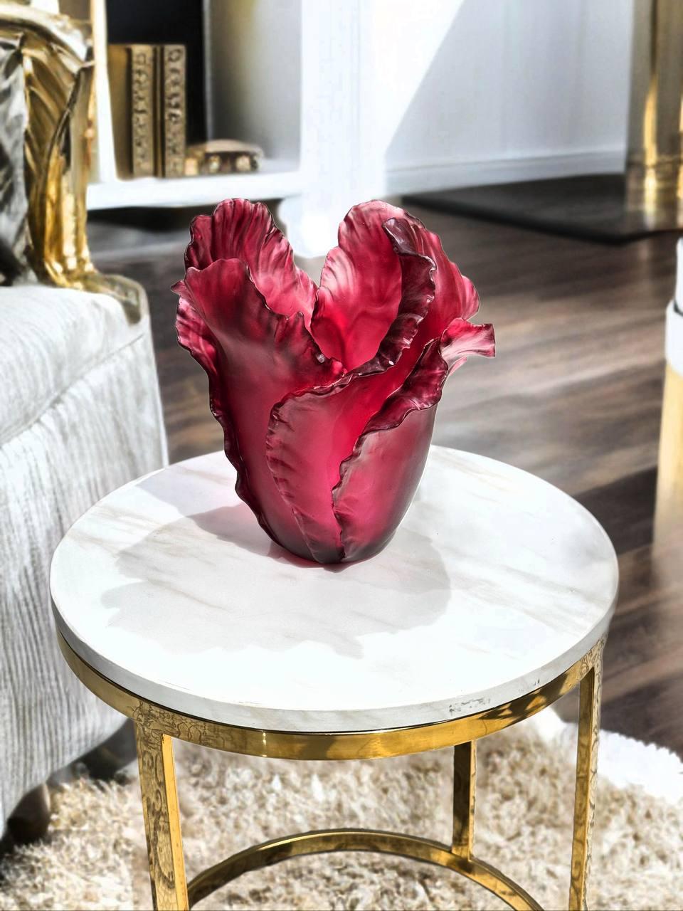 ГК-43 Люкс.Китай.Ваза 25см Daum Листок