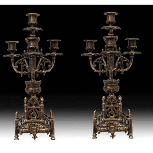 Гв-4185 Канделябры настольные "CASTELO" в наборе 2шт размер 41*21 см бронза Virtus к-т