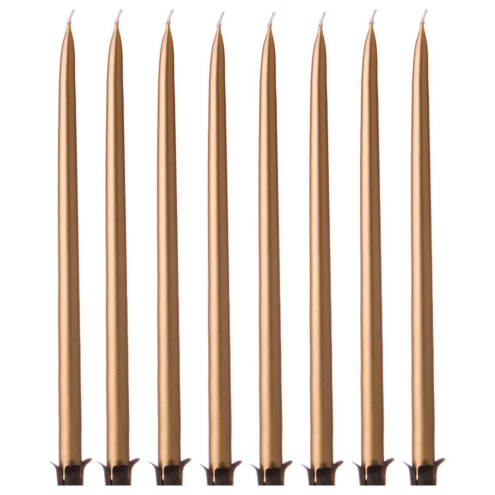 Рос 348-626 НАБОР СВЕЧЕЙ ИЗ 8 ШТ.23/1 СМ. МЕТАЛЛИК ЗОЛОТОЙ