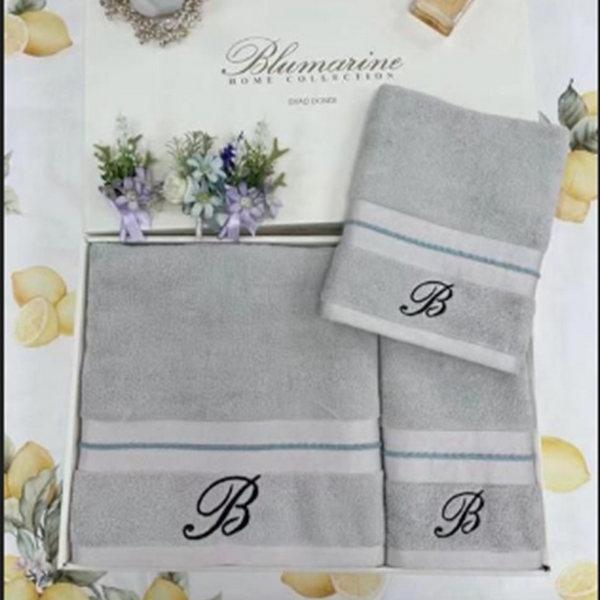КПГ-400/сер Набор полотенец  Blumarine 100% хлопок 70*140-1/ 34*76-2 цвет серый к-т