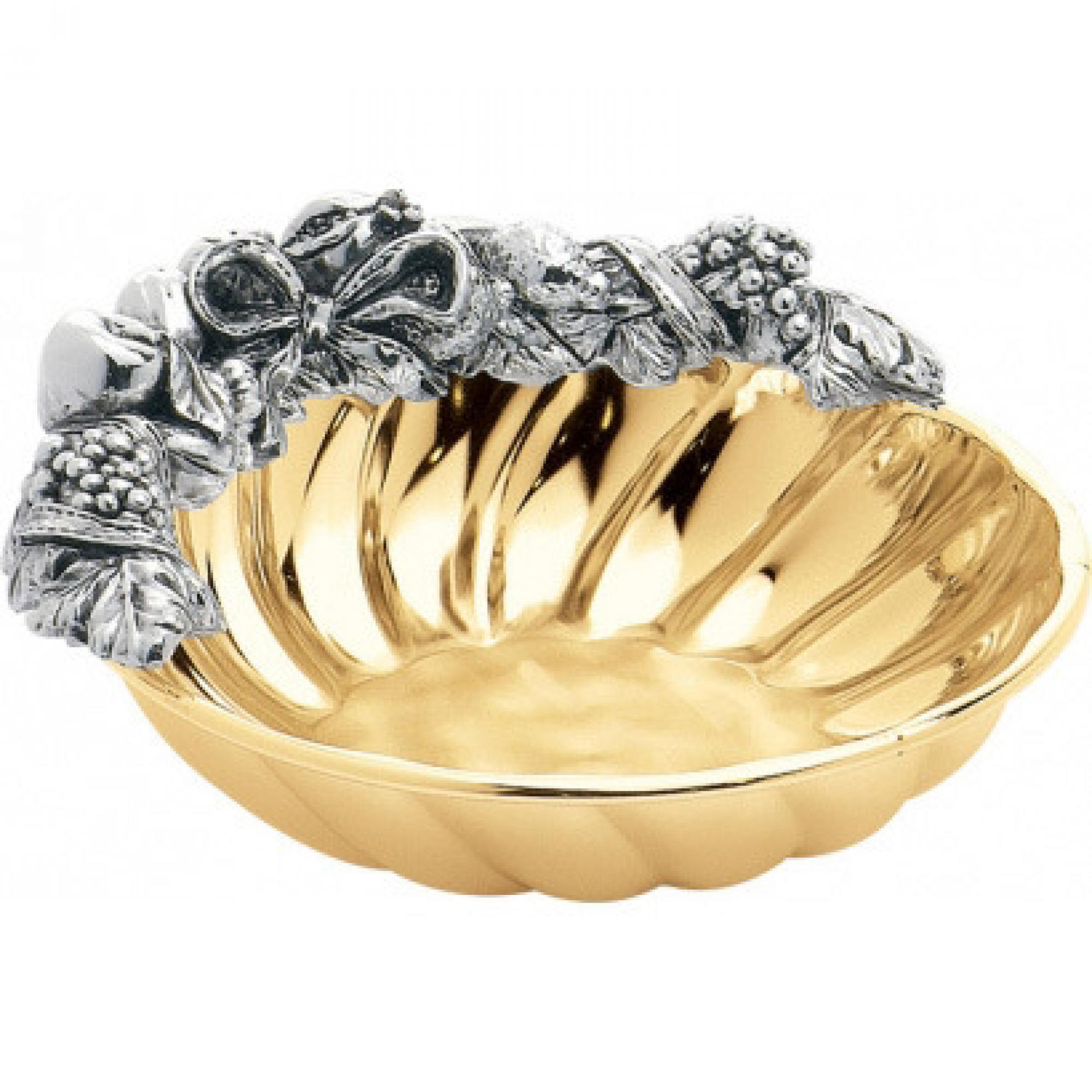 Иг-6075206 Ваза круглая с отделкой под золото Chinelli (вазы металлические позолоченные)