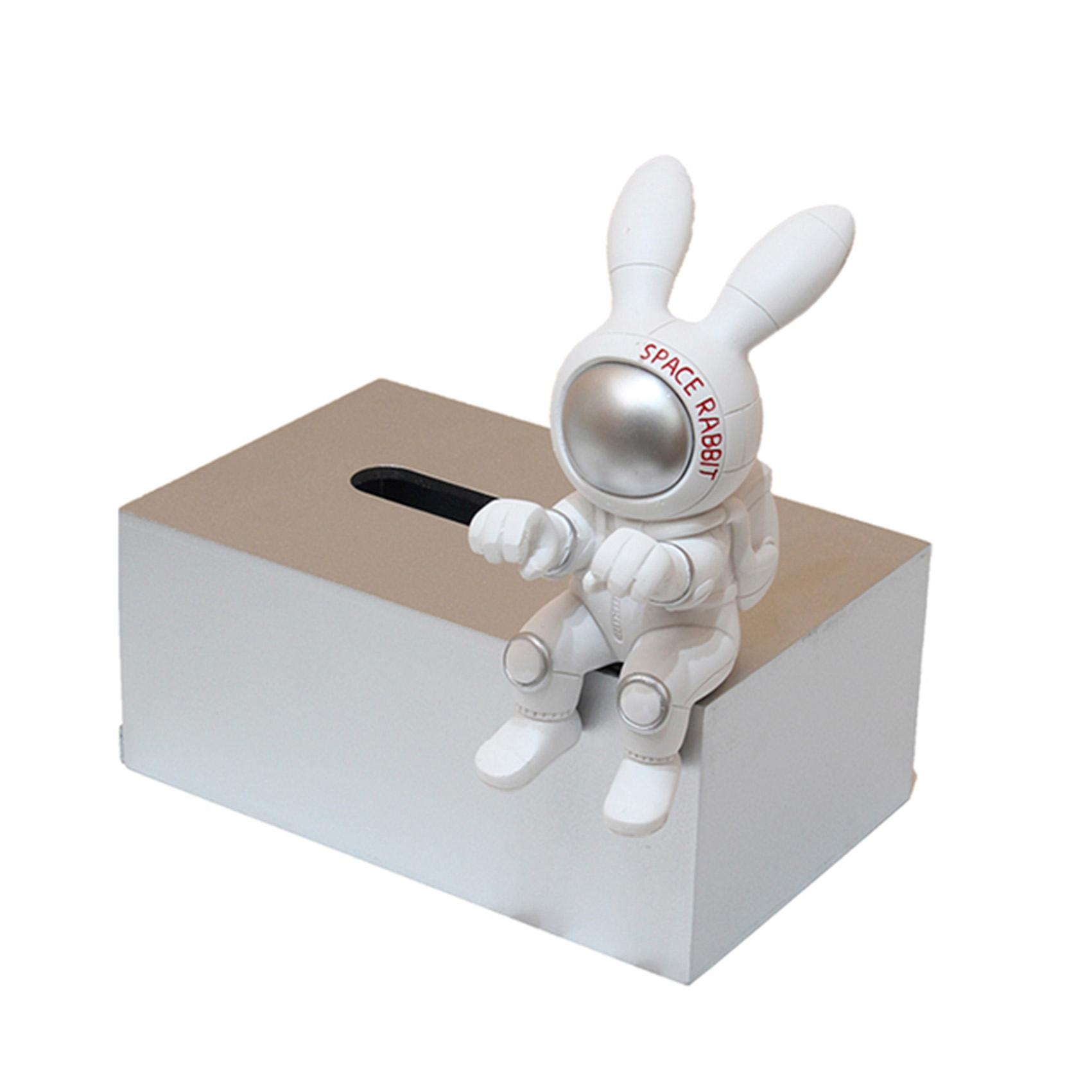 Ри-49/442 Серебряная коробка для салфеток с космическим кроликом 20*12.5*20 HP-64B