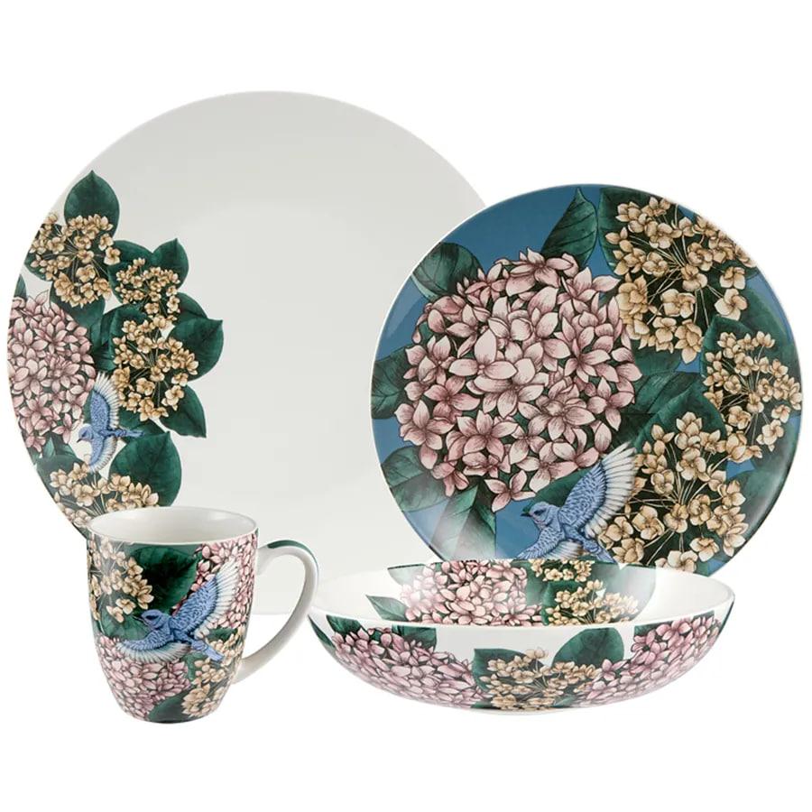 Р-2024/97 Набор обеденный 16 пр. "Воспоминание"(4 об.тарелки 27.5см, 4 закус.тарелки 19см, 4 салатника 19см, 4 кружки 0.42л)MW413-YD0125