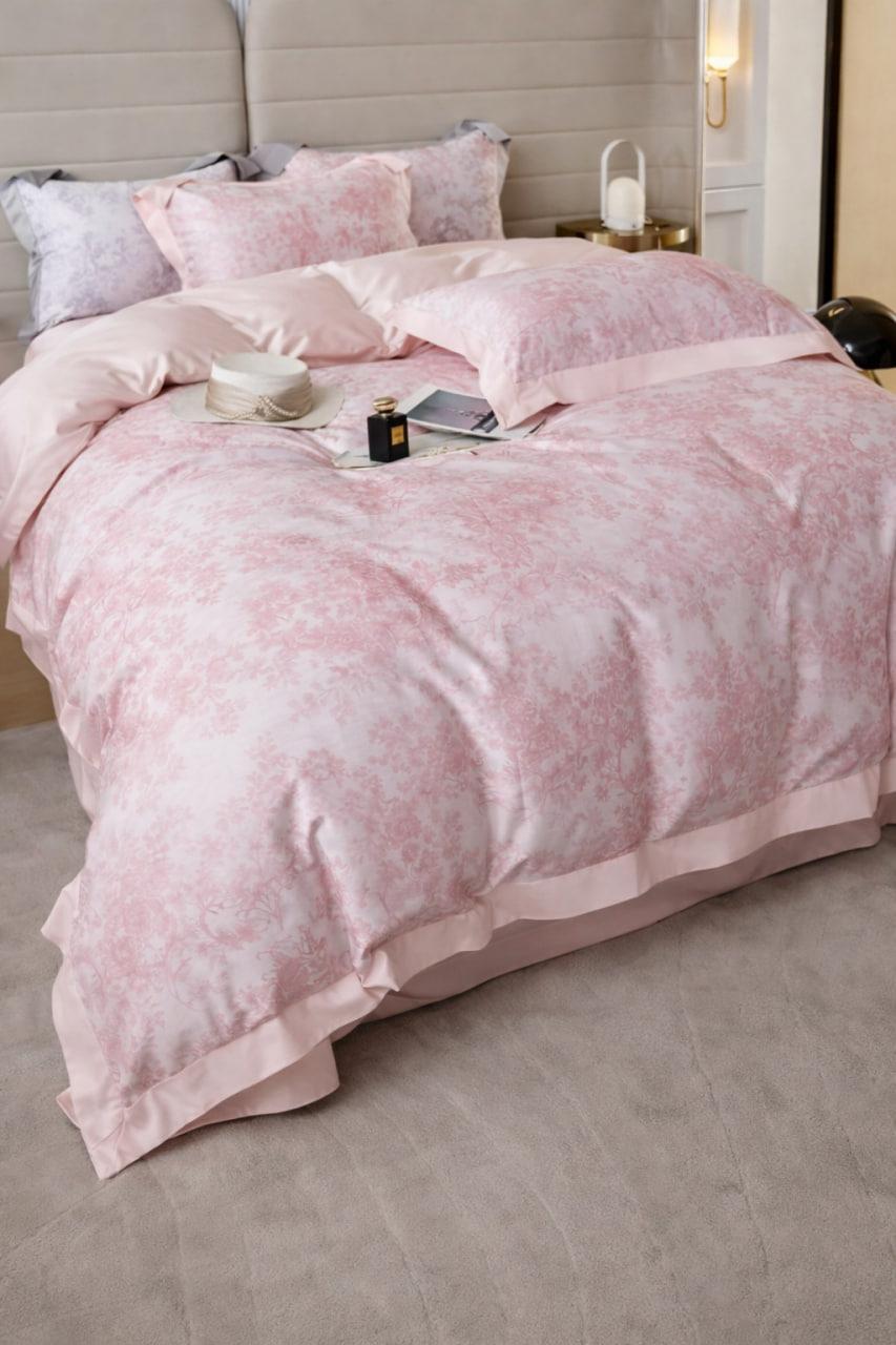 КПГ-361/роз Постельное белье DIOR Евро 200*230/ 250*250/ 50*70-2 розовый 100% Люкс Сатин (плотность 100)