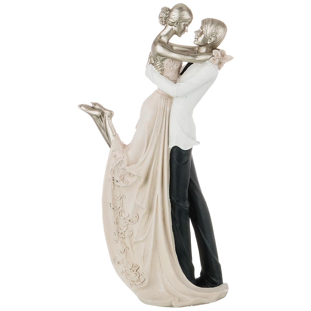 Рос 154-560 СТАТУЭТКА "МОЛОДОЖЕНЫ" 21*11*37,5 СМ. СЕРИЯ "ФЬЮЖН" (ФИГУРКИ, СТАТУЭТКИ, ПОДАРКИ ДЛЯ МОЛОДОЙ ПАРЫ ВЛЮБЛЕННЫХ, СЕМЬИ)