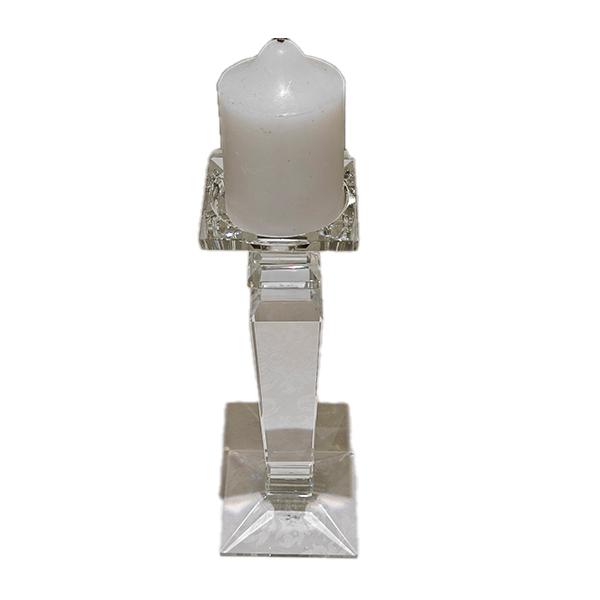 Иг-3200010 Подсвечник из стекла "SQUARE BASE" маленький Н 28 Chinelli