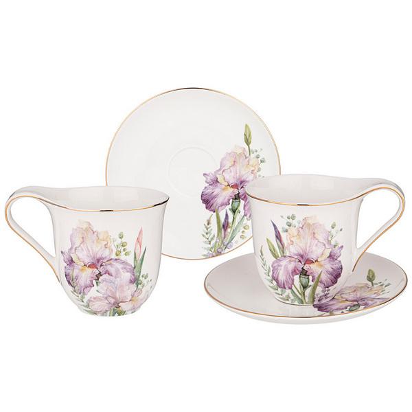 Рос 590-480 НАБОР ЧАЙНЫЙ LEFARD "IRISES" НА 2 ПЕР. 4 ПР. 275 МЛ