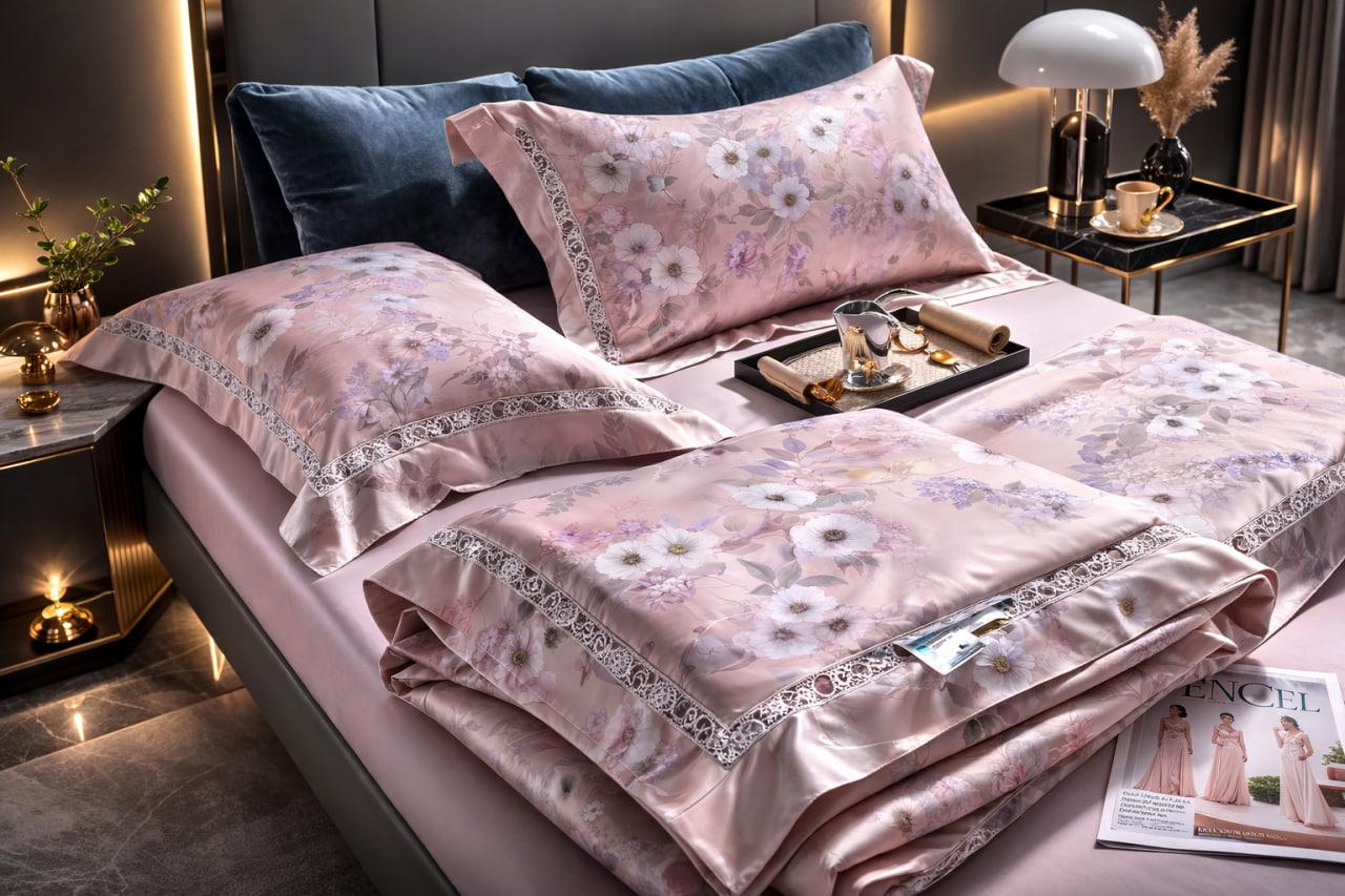 КПГ-494 Постельное белье Blumarine Одеяло 200*230/ простынь 250*250/ наволочки 50*70-2шт ткань на верху 100%тенсел/напол:100% бамбук